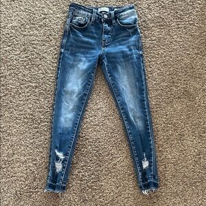 Kancan distressed girls youth high rise skinny jeans
